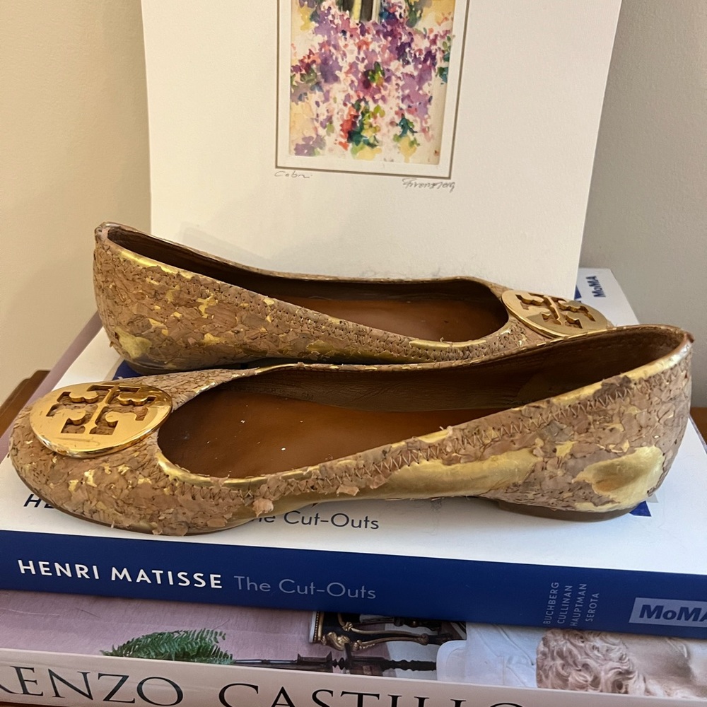 Tory Burch, cork flats, size 6
